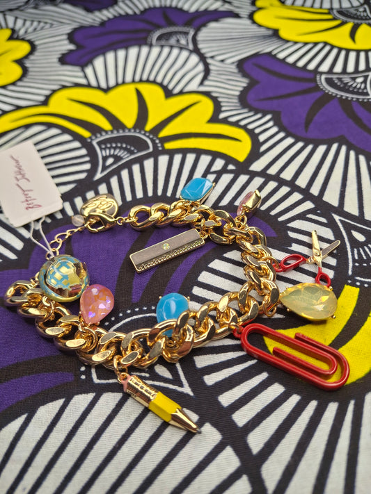 Betsey Johnson Back-To-School Charm Bracelet